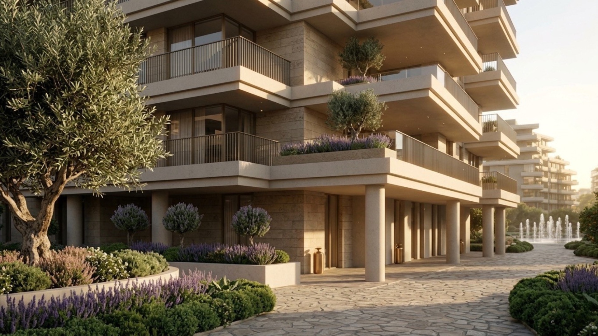 Facade close-up with planting detail